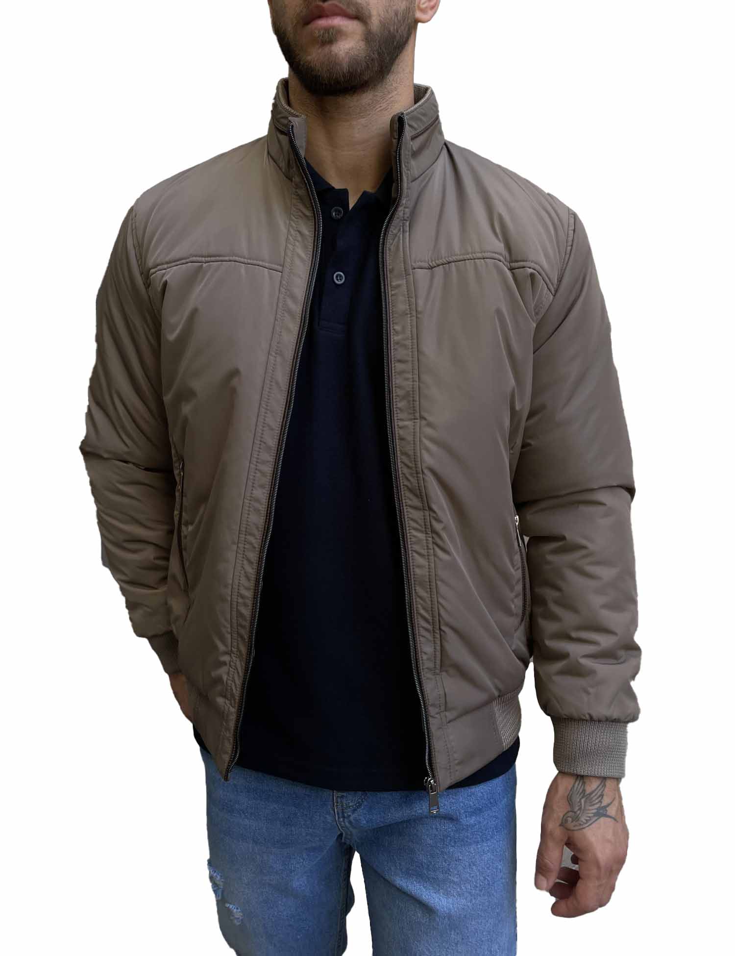 Ανδρικό πούρο μπουφάν με γιακά και λάστιχο HM264044 φωτογραφία